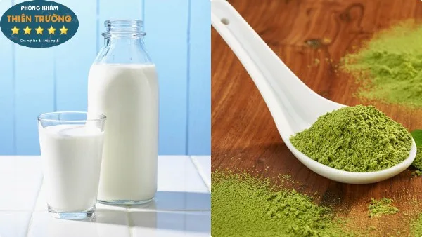 Hình ảnh: Tẩy chết bằng trà xanh và sữa