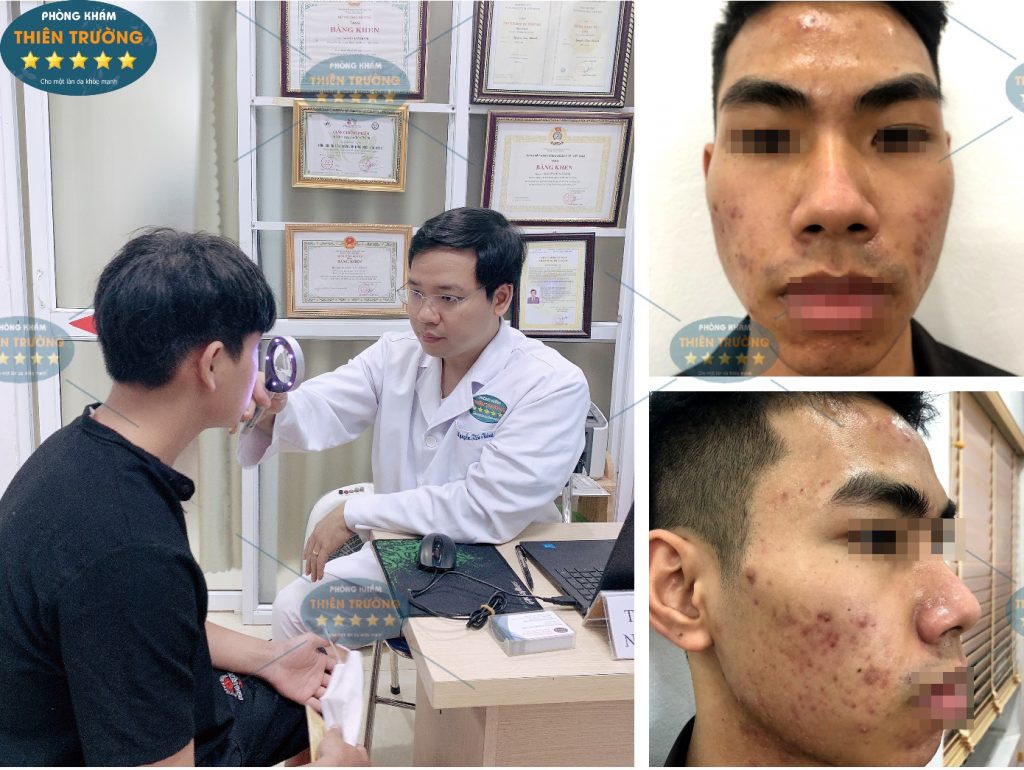 Hình ảnh: Bác sĩ đang thăm khám cho khách hàng.