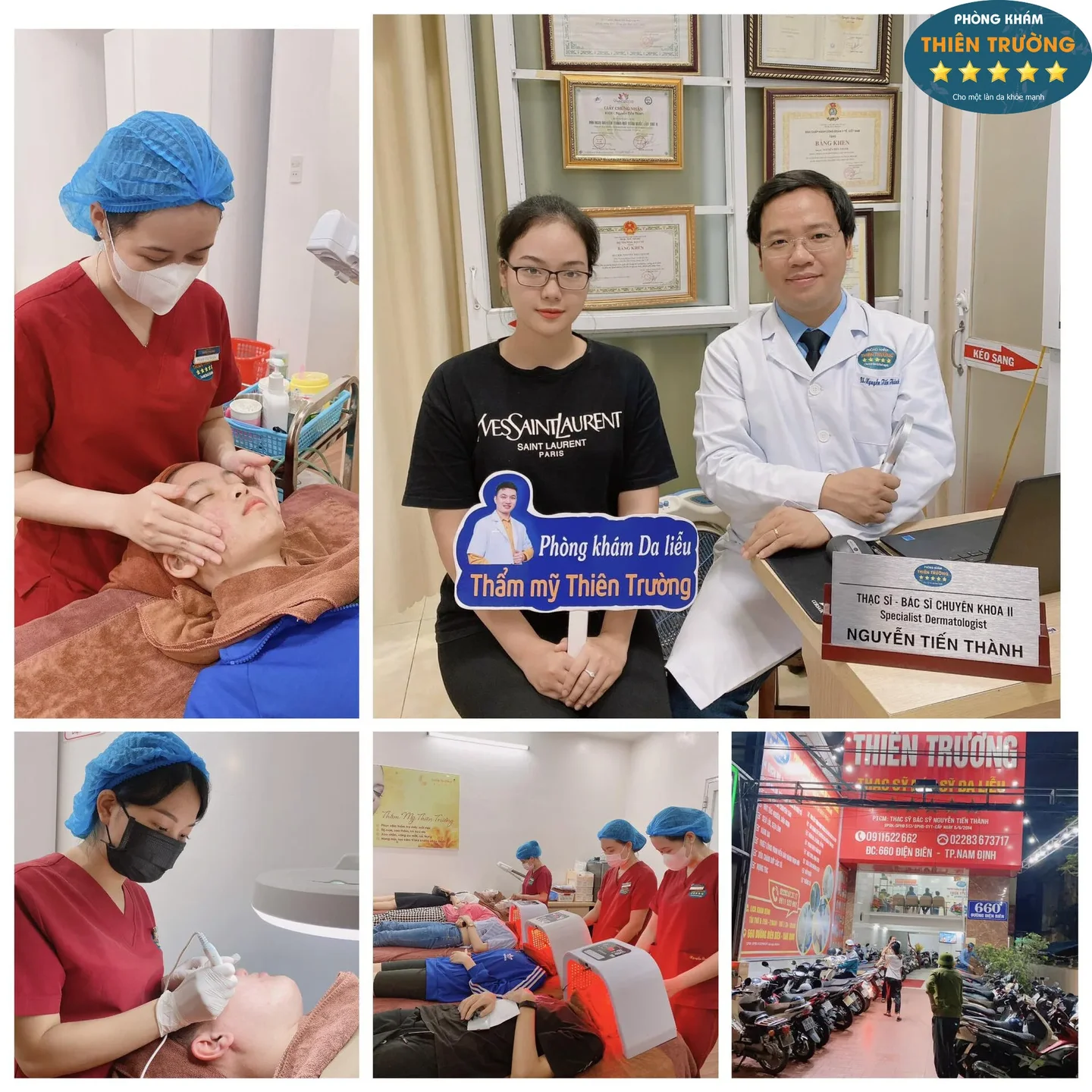 Hình ảnh: Thạc sĩ-Bác sĩ CkII Nguyễn Tiến Thành đang khám tại phòng khám Da liễu thẩm mỹ Thiên Trường.