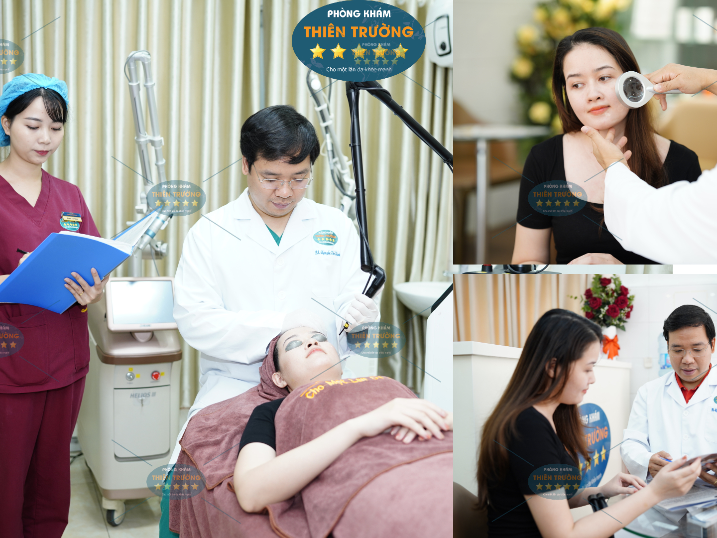 Hình ảnh: Thạc sĩ- Bác sĩ CK II Nguyễn Tiến Thành đang trị nám cho bệnh nhân.