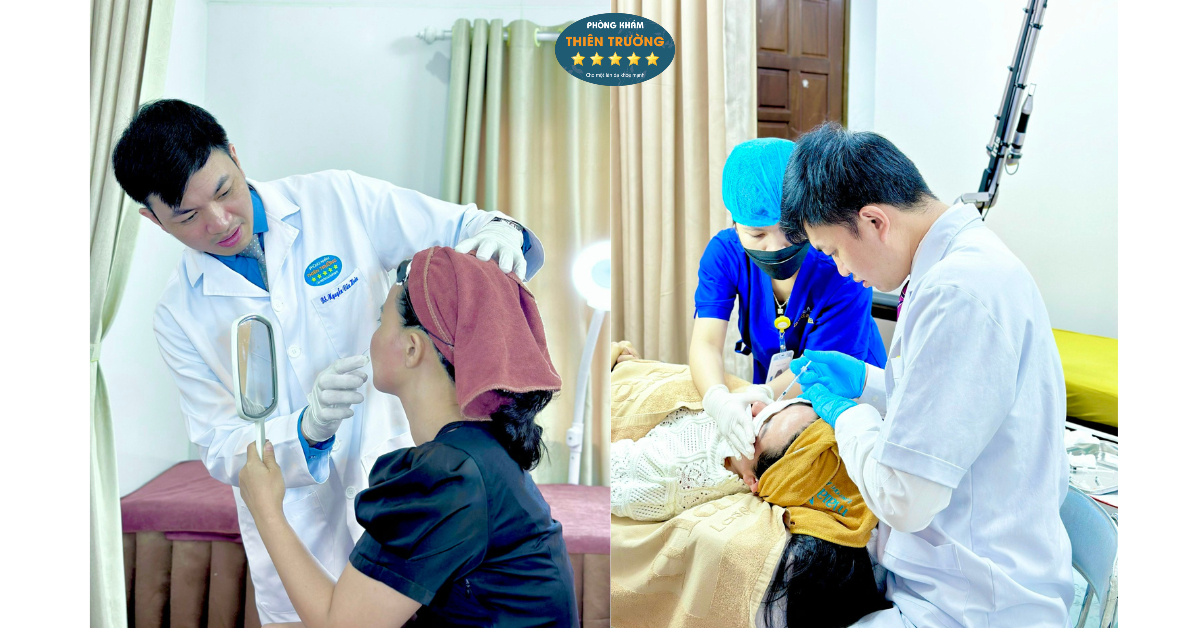 Hình ảnh: Thạc sĩ Bác sĩ Nguyễn Văn Hoàn thực hiện tiêm meso cho khách hàng.