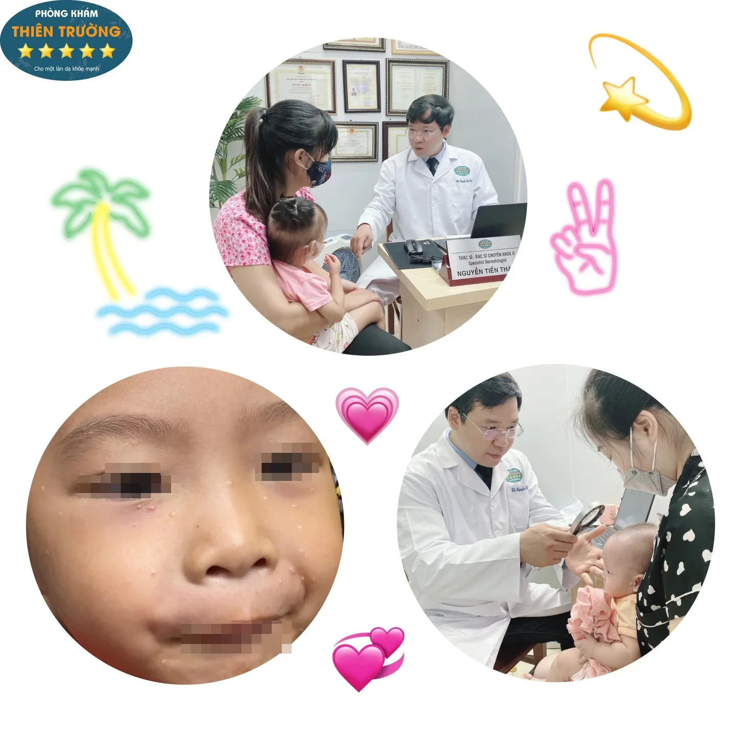 Hình ảnh: Thạc sĩ- Bác sĩ CK II Nguyễn Tiến Thành đang thăm khám cho khách hàng u mềm lây.