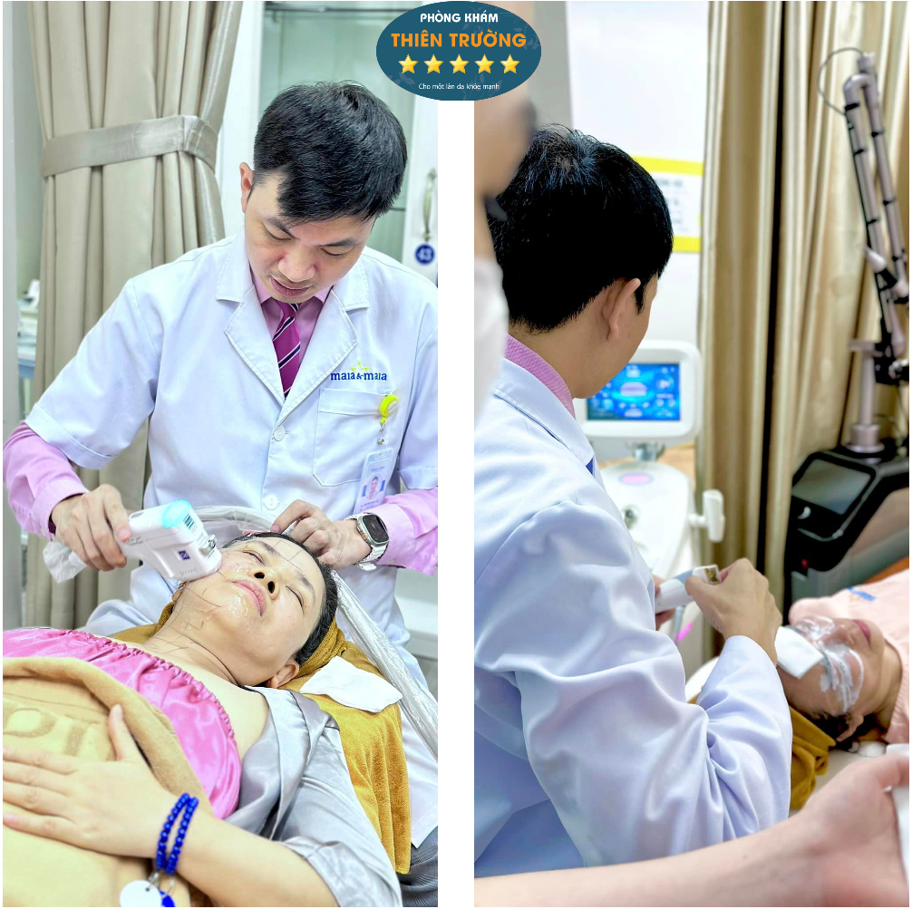 Hình ảnh: Thạc sỹ Bác sĩ Nguyễn Văn Hoàn thực hiện căng da tại Phòng khám Da liễu thẩm mỹ Thiên Trường