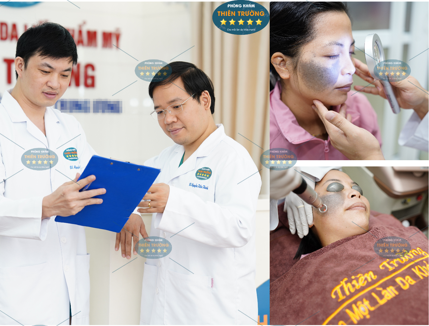 Hình ảnh : bác sĩ thăm khám điều trị bớt sắc tố